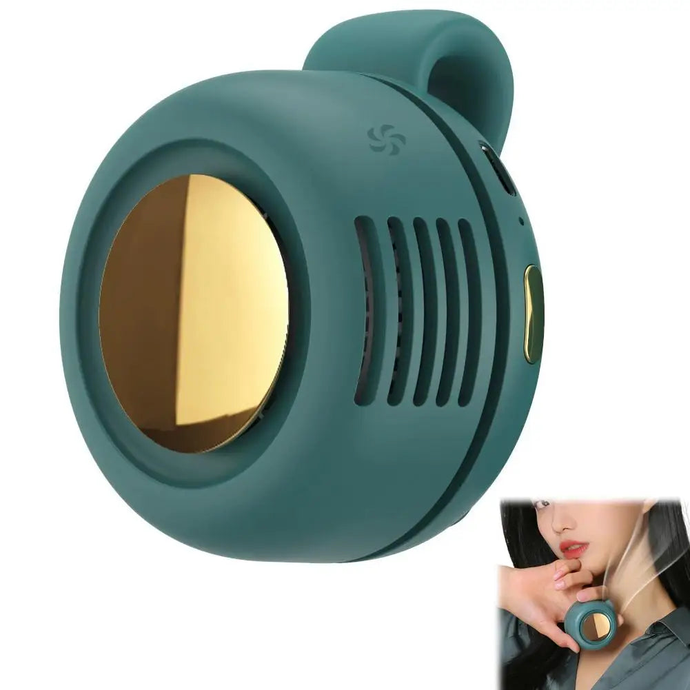 Mini ventilador portátil sin aspas con clip para la cintura, 3 velocidades, silencioso, recargable por USB, manos libres, para viajes al aire libre, ciclismo y camping.