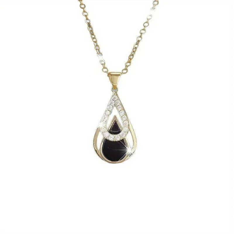 Conjunto de Collar y Pendientes de 3 Piezas con Aspecto de Lujo - Pendientes Colgantes Modernos para Mujer