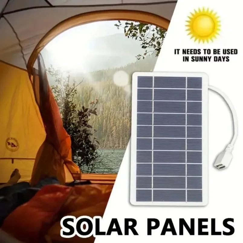 Cargador portátil USB seguro y estable, cargador de panel solar, Compatible con teléfonos, ventiladores, linternas para viajes al aire libre, Camping