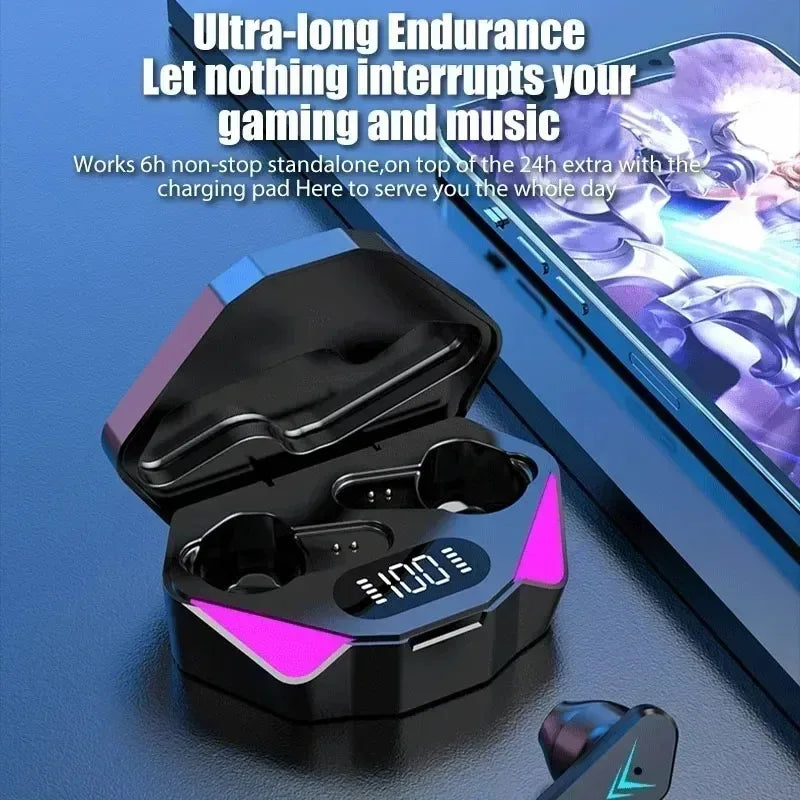 Auriculares inalámbricos intrauditivos ligeros de 65 ms de baja latencia, auriculares Fone Headset X15 TWS, auriculares Bluetooth 5.4 para juegos con micrófono
