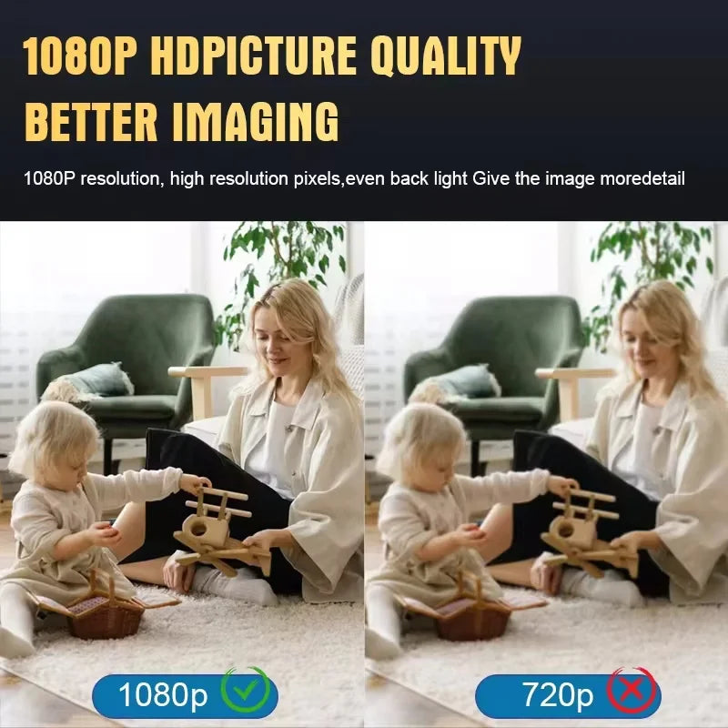 Mini cámara WiFi 1080P con visión nocturna por infrarrojos y detección de movimiento, cámara de visualización remota, grabadora de vídeo y voz para el hogar
