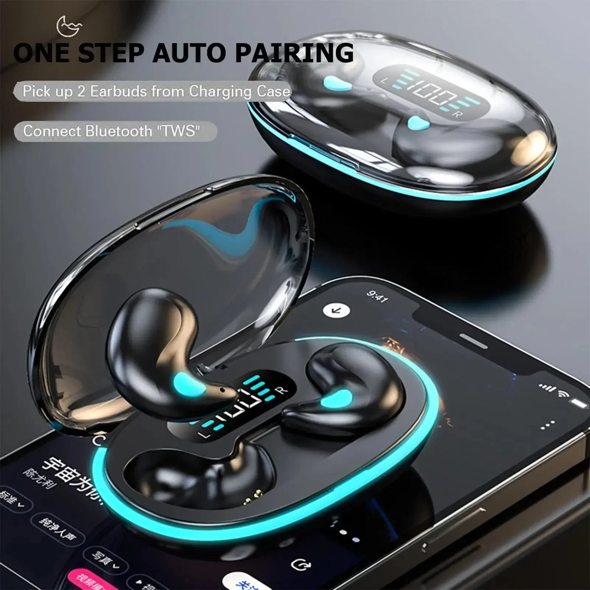 Auriculares inalámbricos Bluetooth 5.3, mini, para dormir, ultrapequeños y portátiles, ideales para orejas pequeñas, con micrófono integrado para llamadas nítidas.