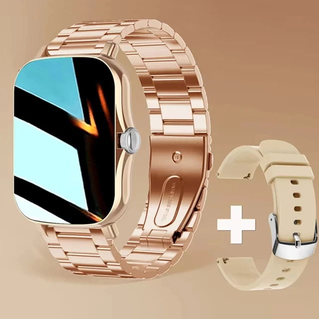 LAXASFIT 2025 nuevo reloj inteligente para hombre, regalo para mujer, pantalla completamente táctil, reloj deportivo para Fitness, reloj inteligente con llamadas Bluetooth