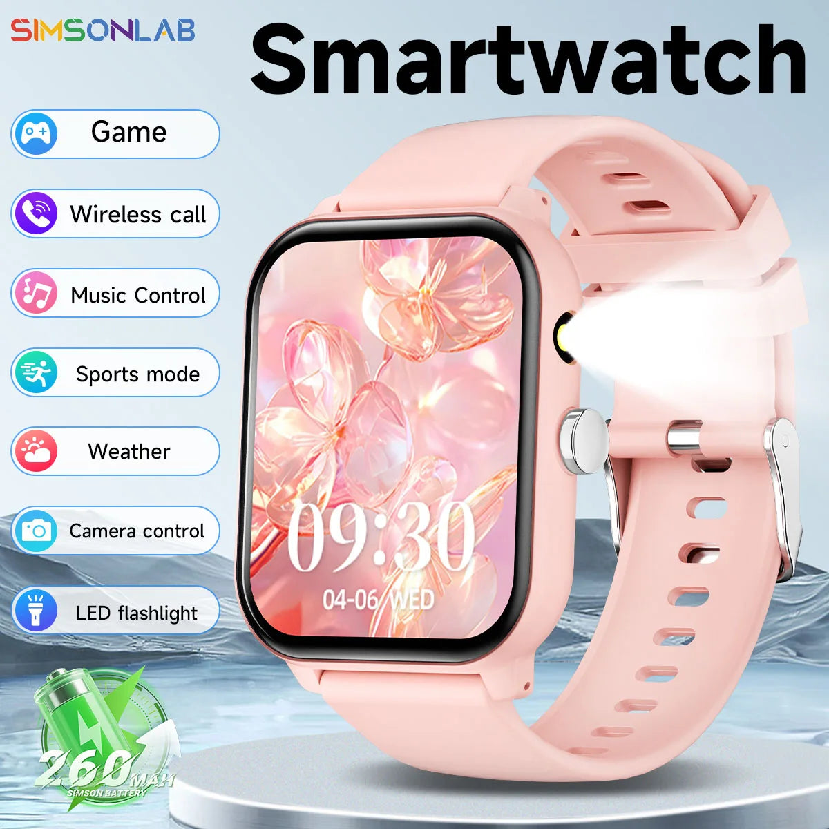Nuevo Reloj Inteligente para Juegos, 1.83'', Llamadas Bluetooth, Modo Deportivo, Control de Música/Cámara, Linterna LED, Batería de Larga Duración, para Android/iOS