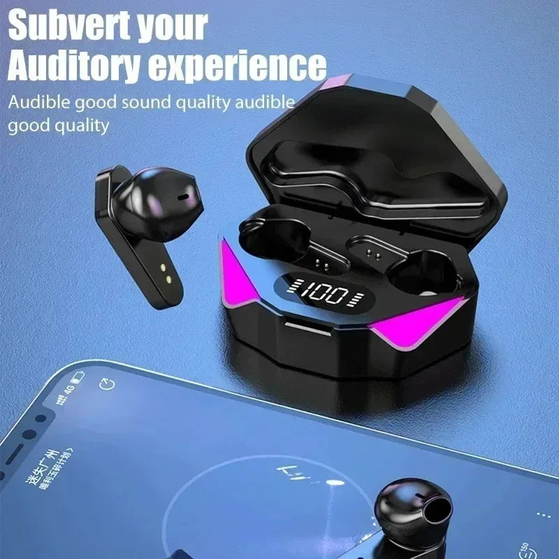 Auriculares inalámbricos intrauditivos ligeros de 65 ms de baja latencia, auriculares Fone Headset X15 TWS, auriculares Bluetooth 5.4 para juegos con micrófono