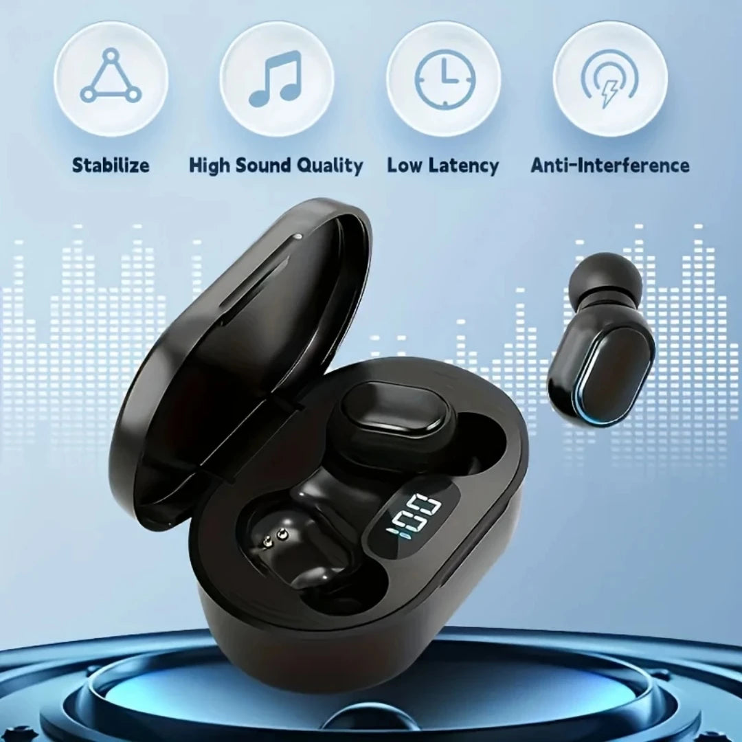 Auriculares Bluetooth Inalámbricos Originales E7S con Micrófono, Pantalla LED, Auriculares para iPhone y Xiaomi, Auriculares TWS