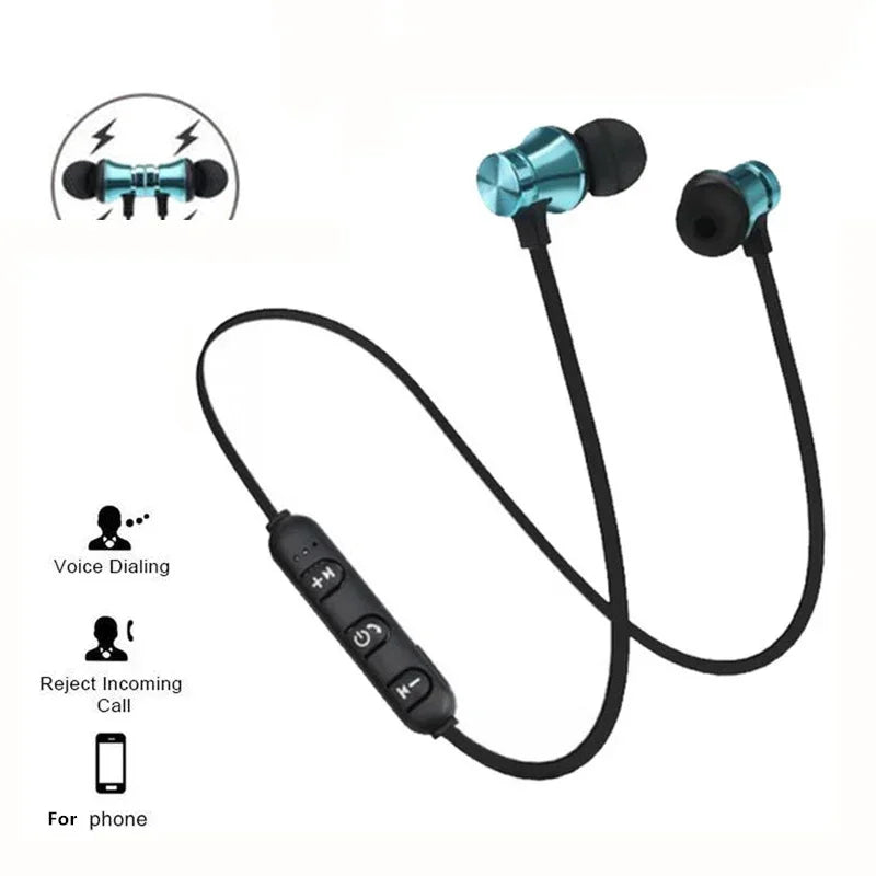 HCQWBING-auriculares estéreo con Bluetooth, cascos deportivos inalámbricos con micrófono HD para Android e IOS