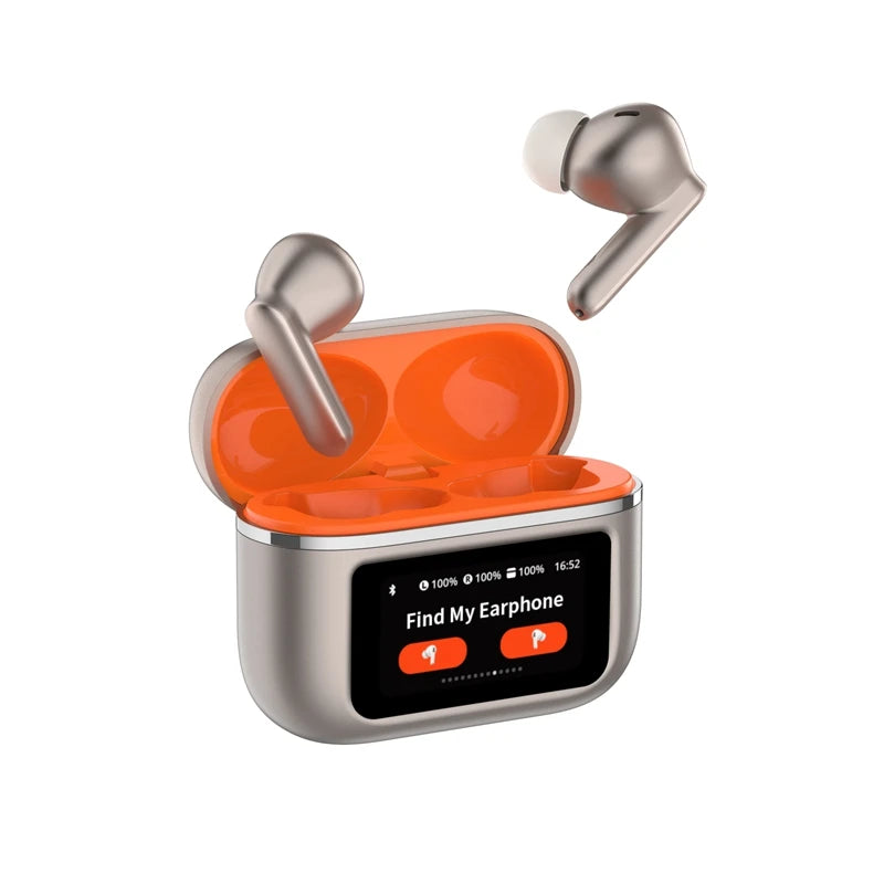 Auriculares estéreo inalámbricos TWS con control táctil y estuche de carga, auriculares inalámbricos intrauditivos inteligentes con micrófono