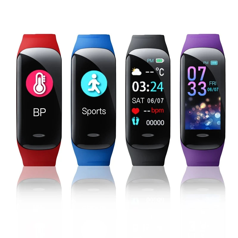 Reloj Inteligente C1 Plus, Monitor de Actividad Física, Bluetooth, Frecuencia Cardíaca, Presión Arterial, Contador de Pasos, Pulsera Deportiva para Hombres y Mujeres 2026