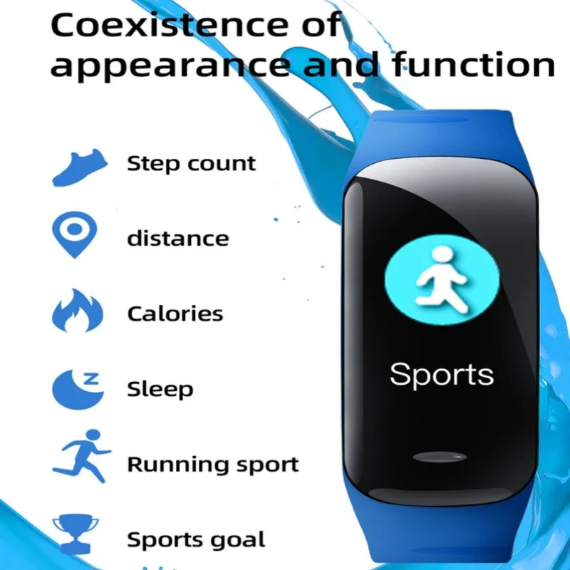 Reloj inteligente C1 Plus con Bluetooth, pulsera deportiva con contador de pasos, rastreador de actividad física, frecuencia cardíaca, presión arterial, sueño, regalo para hombres y mujeres