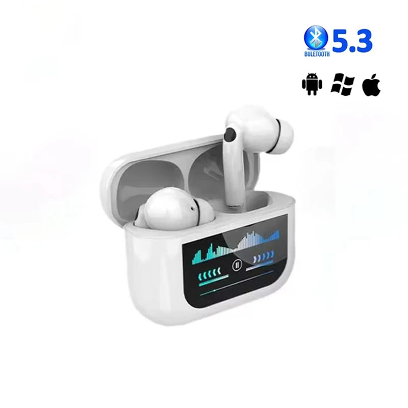 Auriculares estéreo inalámbricos TWS con control táctil y estuche de carga, auriculares inalámbricos intrauditivos inteligentes con micrófono