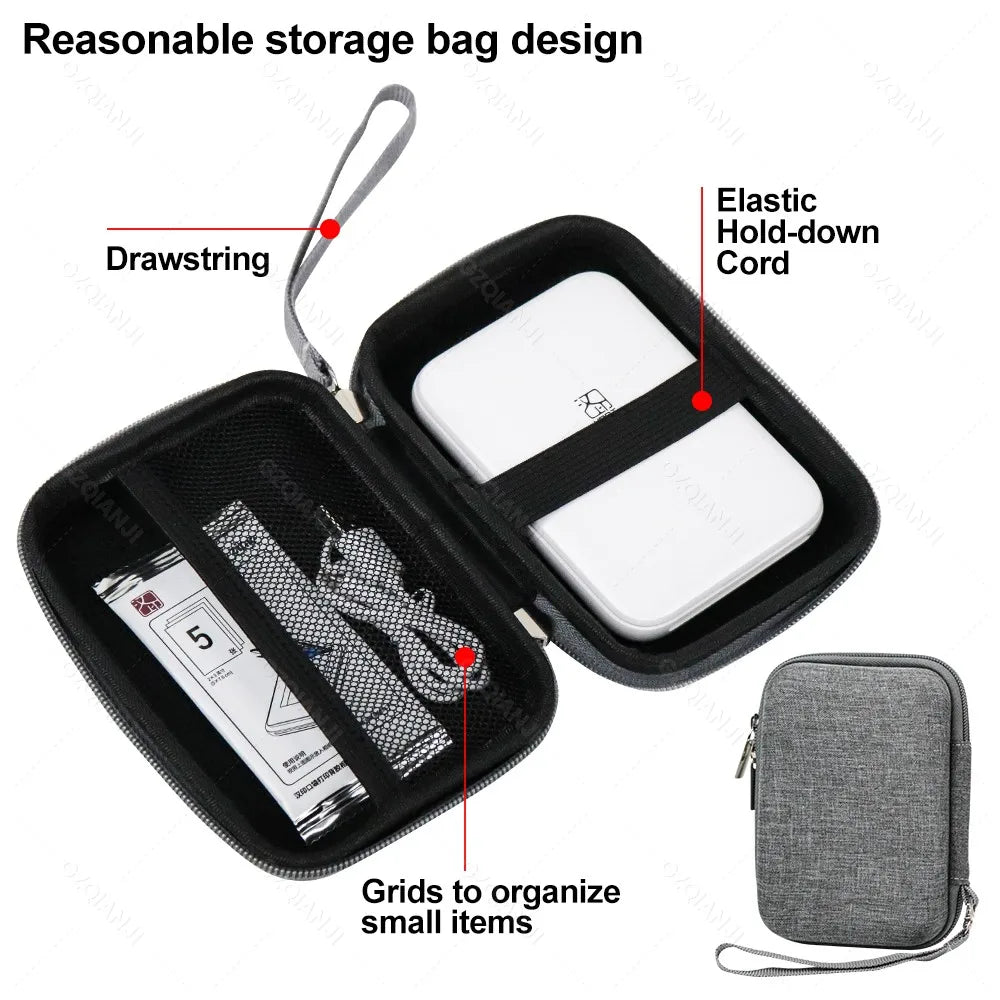 Impresora fotográfica portátil HPRT de bolsillo, tamaño de 2x3 pulgadas, tecnología Zink inalámbrica, impresión 2x3, fabricante de fotos con respaldo adhesivo con estuche para papeles