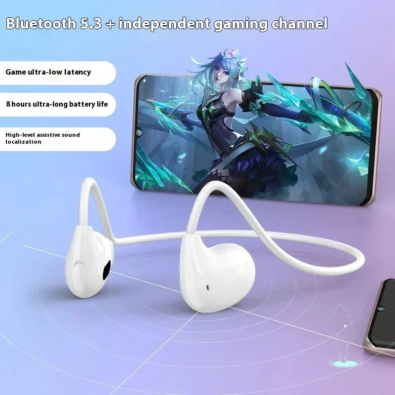 Auriculares Inalámbricos Desmontables con Conducción Aérea, Auriculares Deportivos Bluetooth 5.3 de Diseño Abierto con Micrófono Integrado para Entrenamientos y Música