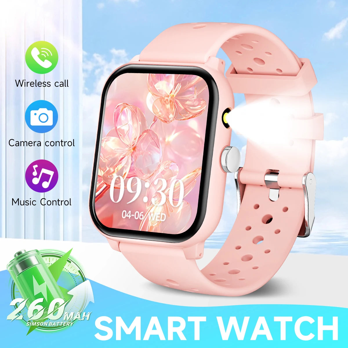 Nuevo Reloj Inteligente para Juegos, 1.83'', Llamadas Bluetooth, Modo Deportivo, Control de Música/Cámara, Linterna LED, Batería de Larga Duración, para Android/iOS