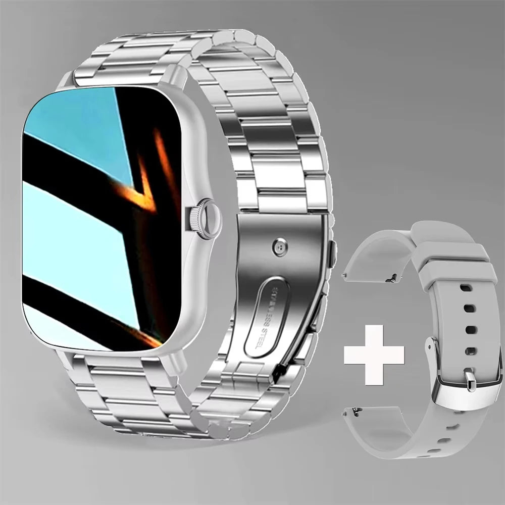 LAXASFIT 2025 nuevo reloj inteligente para hombre, regalo para mujer, pantalla completamente táctil, reloj deportivo para Fitness, reloj inteligente con llamadas Bluetooth
