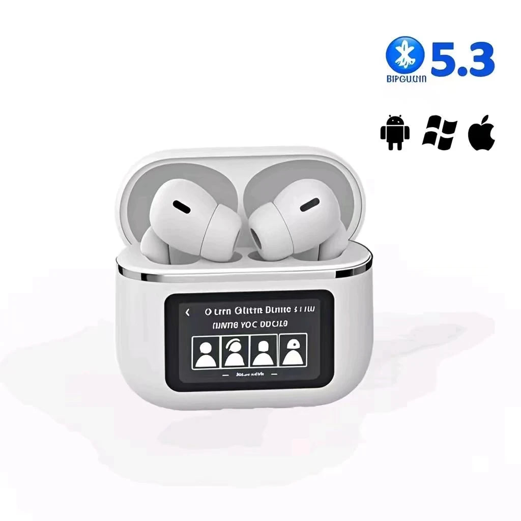 Auriculares estéreo inalámbricos TWS con control táctil y estuche de carga, auriculares inalámbricos intrauditivos inteligentes con micrófono