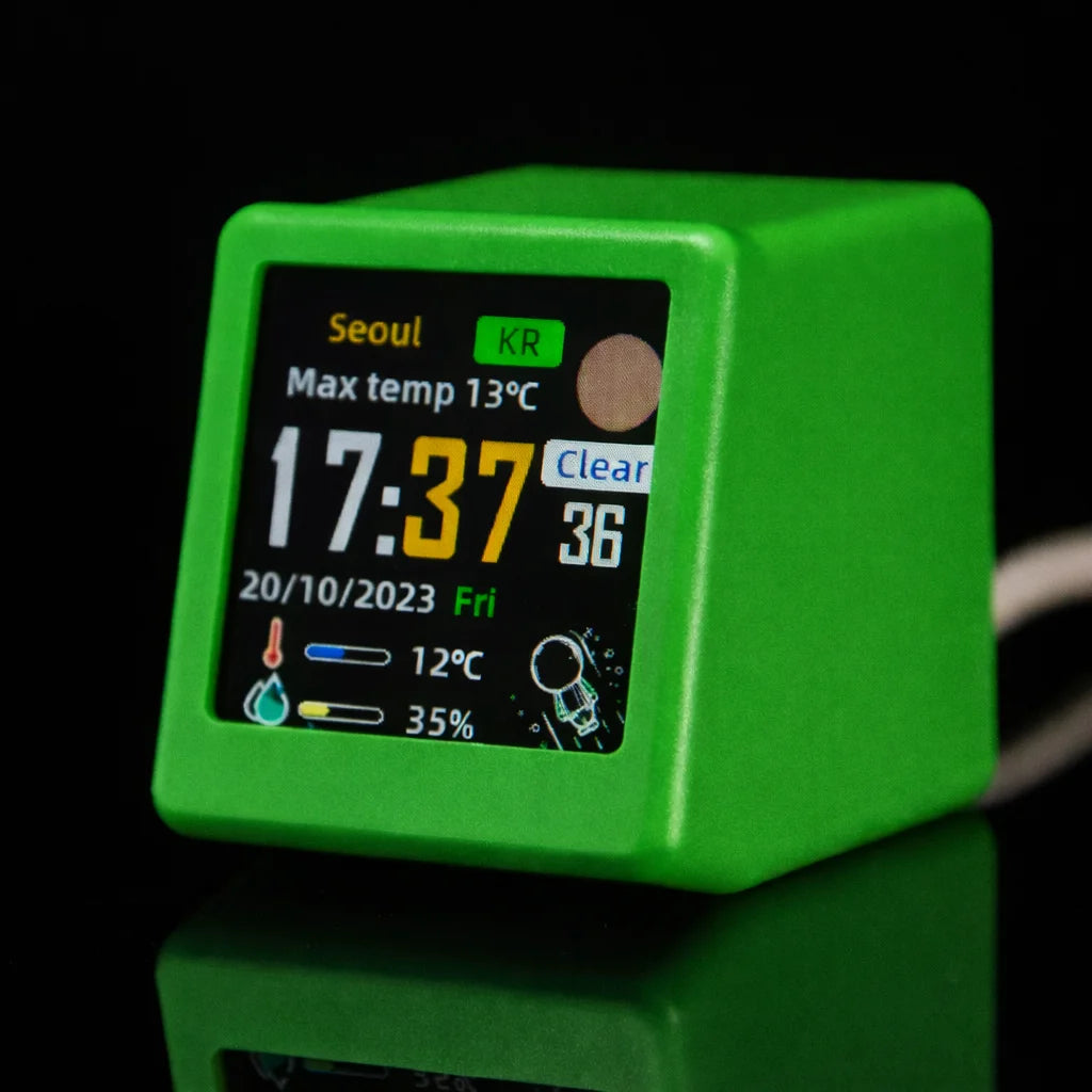 Reloj Digital Meteorológico de Escritorio WiFi GeekMagic Super Cool Mini con Pantalla LCD IPS, Gadget para Decoración