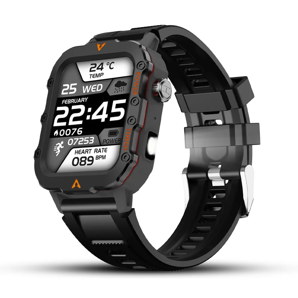 Reloj inteligente deportivo LAXASFIT para hombre, pantalla 1,71, oxígeno en sangre, Bluetooth, reloj parlante, linterna LED multideporte, reloj inteligente para exteriores