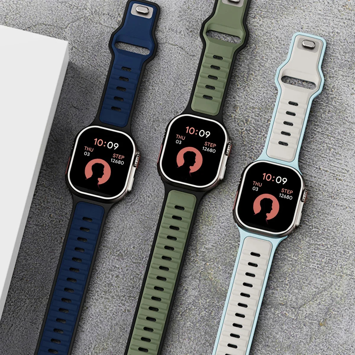 Para Iwatch Series 11 10 9 8 7 6 5 4 SE3 Ultra 1 2 Correa deportiva de silicona para Apple Watch 49mm 46mm 45mm 44mm 42mm 41mm 40mm