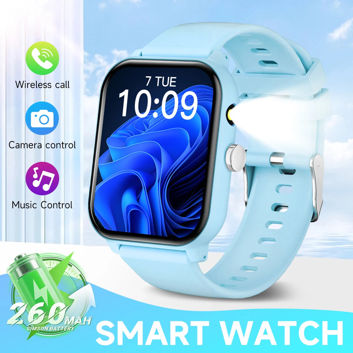 Nuevo Reloj Inteligente para Juegos, 1.83'', Llamadas Bluetooth, Modo Deportivo, Control de Música/Cámara, Linterna LED, Batería de Larga Duración, para Android/iOS