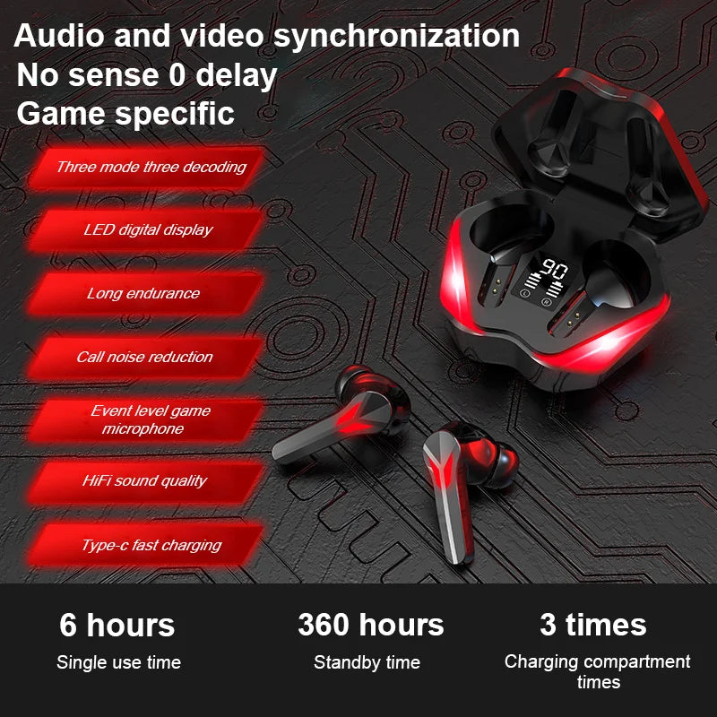 Auriculares Bluetooth AIR-J13Pro nuevos, auriculares inalámbricos con micrófono, llamadas HD de baja latencia, auriculares estéreo de alta fidelidad con cancelación de ruido