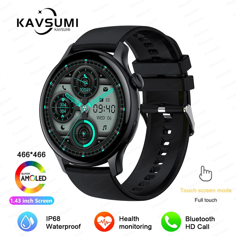 Reloj inteligente para mujer, pantalla AMOLED, siempre visualización del tiempo, NFC, IP68, resistente al agua, llamada deportiva, reloj inteligente para mujer, esfera personalizada