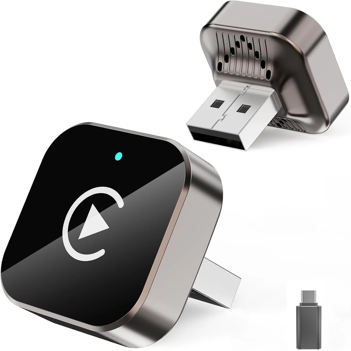 (Actualizado 2026) Adaptador Inalámbrico CarPlay para Apple iPhone y Android, Tamaño Pequeño, Conexión Inalámbrica Rápida y Estable, Plug and Play