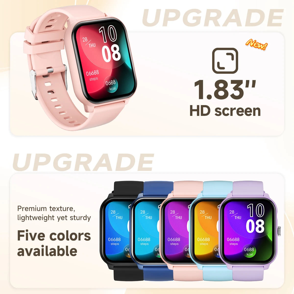Nuevo Reloj Inteligente para Juegos, 1.83'', Llamadas Bluetooth, Modo Deportivo, Control de Música/Cámara, Linterna LED, Batería de Larga Duración, para Android/iOS