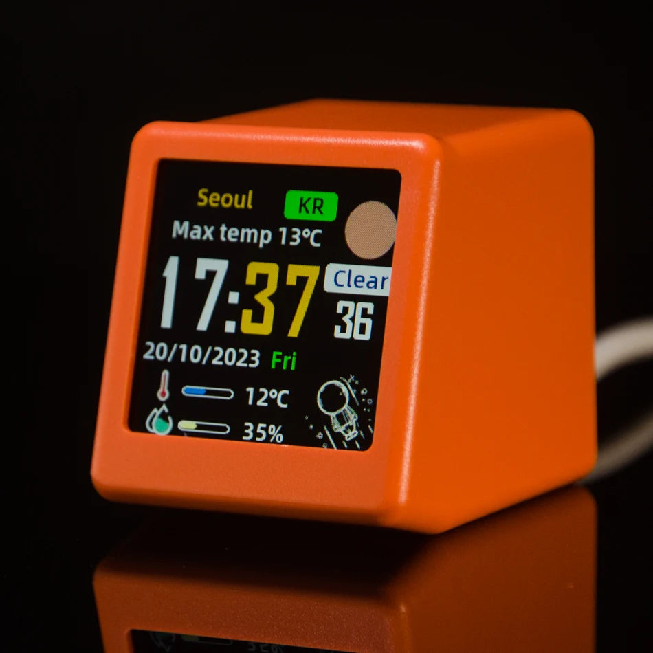 Reloj Digital Meteorológico de Escritorio WiFi GeekMagic Super Cool Mini con Pantalla LCD IPS, Gadget para Decoración