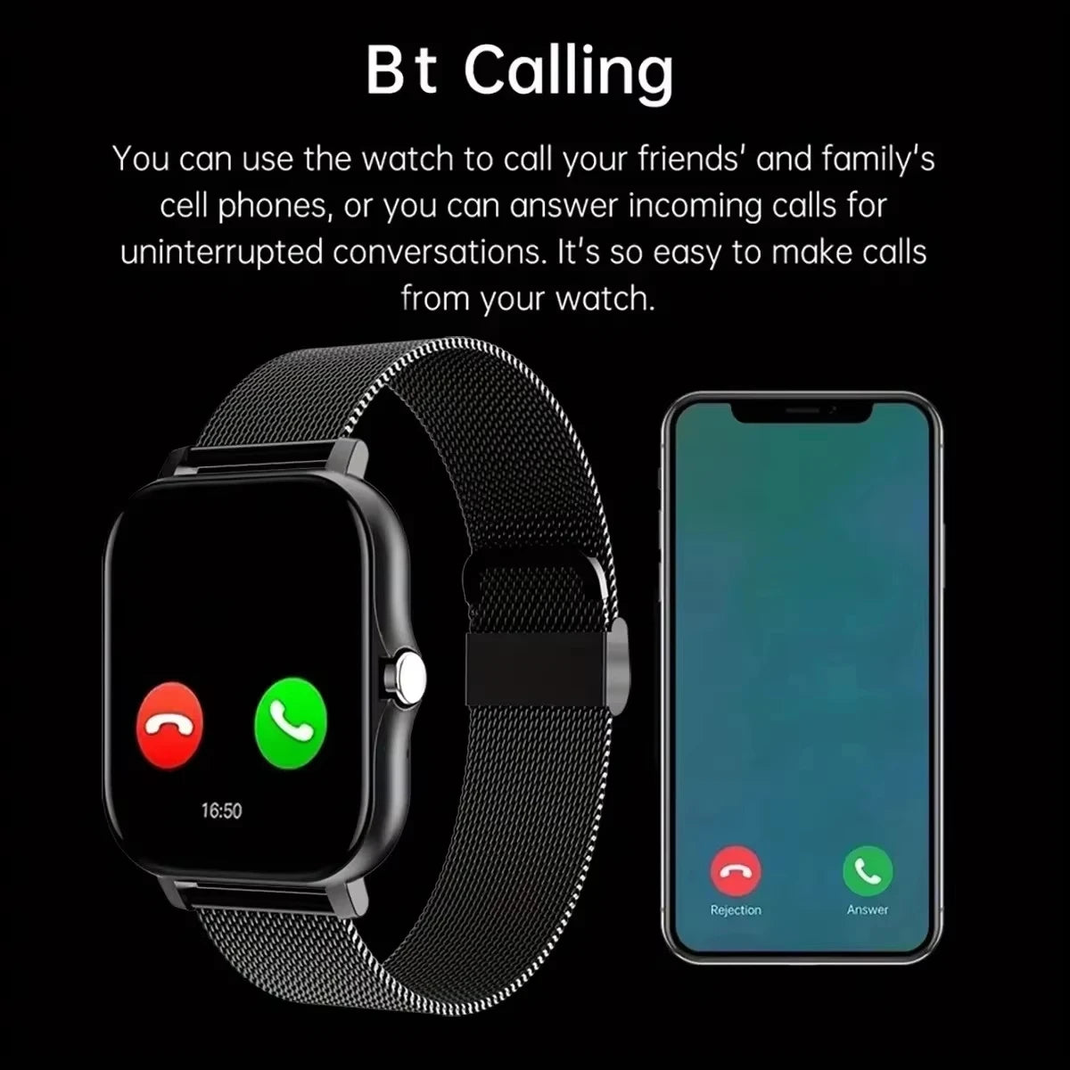 LAXASFIT 2025 nuevo reloj inteligente para hombre, regalo para mujer, pantalla completamente táctil, reloj deportivo para Fitness, reloj inteligente con llamadas Bluetooth