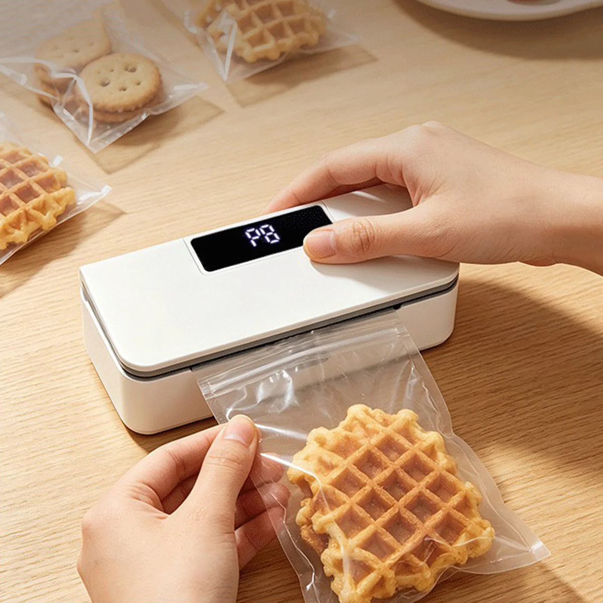 Sellador de Bolsas Magnético 2 en 1 para Refrigerador, Sellador Portátil Ajustable de 8 Niveles, Recargable por USB-C de 1800mAh, para Refrigerador y Cocina