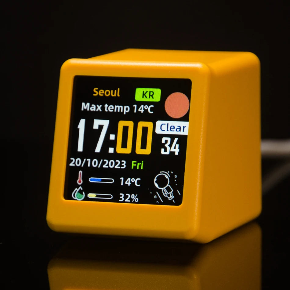 Reloj Digital Meteorológico de Escritorio WiFi GeekMagic Super Cool Mini con Pantalla LCD IPS, Gadget para Decoración