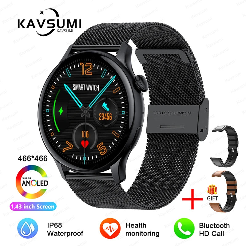 Reloj inteligente para mujer, pantalla AMOLED, siempre visualización del tiempo, NFC, IP68, resistente al agua, llamada deportiva, reloj inteligente para mujer, esfera personalizada
