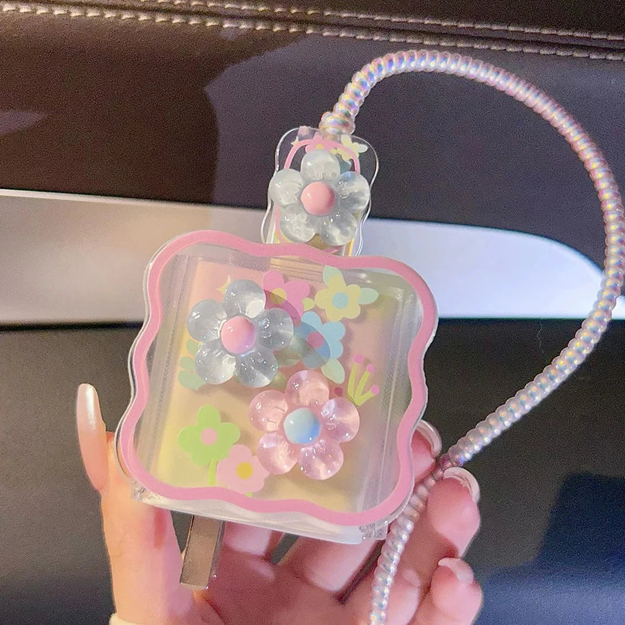 Juego de 5 Fundas Protectoras para Cargador de iPhone de 20W y 18W, Diseño 3D de Estrella y Ola en Azul y Rosa, Organizador de Cables, Protector de Cabezal de Carga