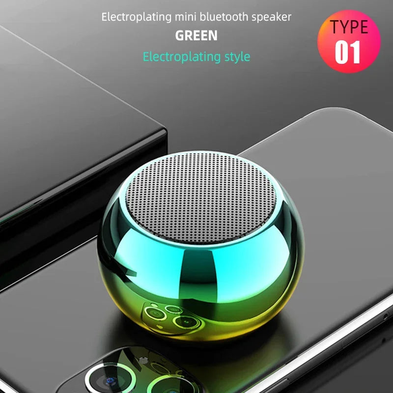 Mini altavoz Bluetooth, reproductor inalámbrico HiFi TWS, altavoz metálico de alta potencia para música, teléfonos móviles y tabletas, subwoofer portátil para deportes.