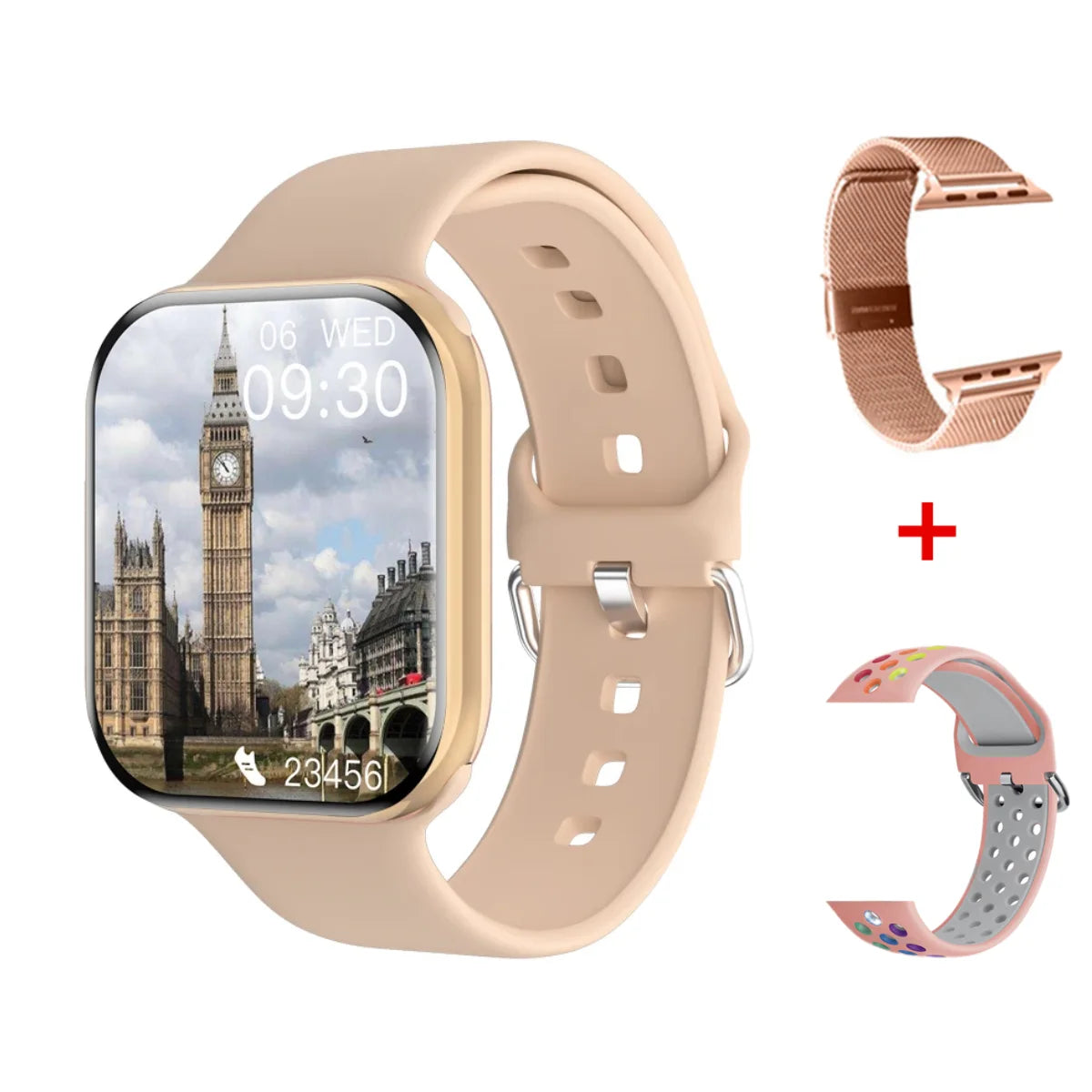 Reloj Inteligente Serie 10 Watch 10 GPS con Memoria DT, Música, Video, Llamadas Bluetooth, Monitor de Ritmo Cardíaco, Resistente al Agua, NFC, para Apple y Android