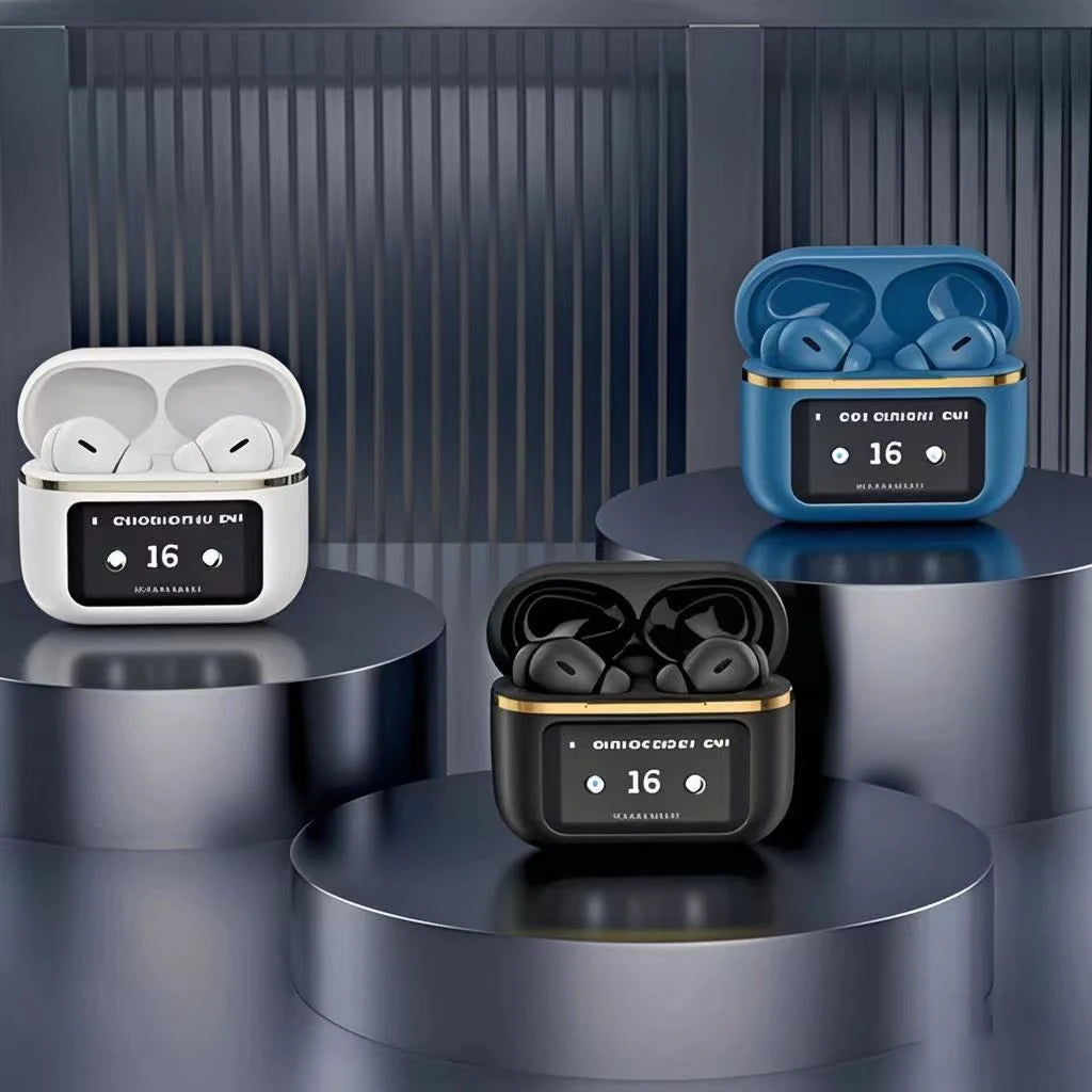 Auriculares estéreo inalámbricos TWS con control táctil y estuche de carga, auriculares inalámbricos intrauditivos inteligentes con micrófono