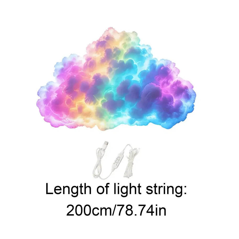 Lámpara LED 3D de nube de trueno, luz nocturna con ritmo musical alimentada por USB para dormitorio, escritorio, decoración de sala de juegos, iluminación de ambiente, regalo