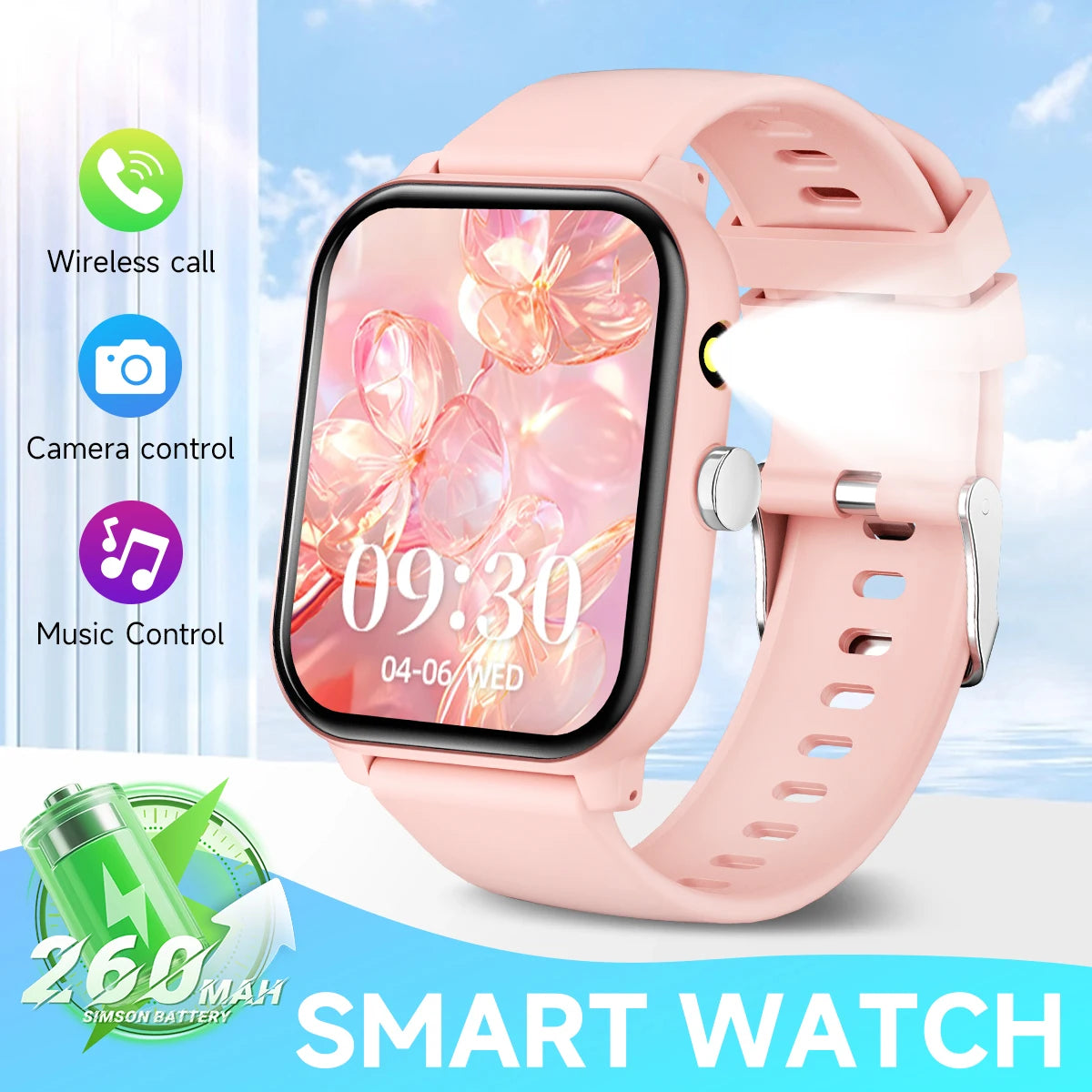 Nuevo Reloj Inteligente para Juegos, 1.83'', Llamadas Bluetooth, Modo Deportivo, Control de Música/Cámara, Linterna LED, Batería de Larga Duración, para Android/iOS