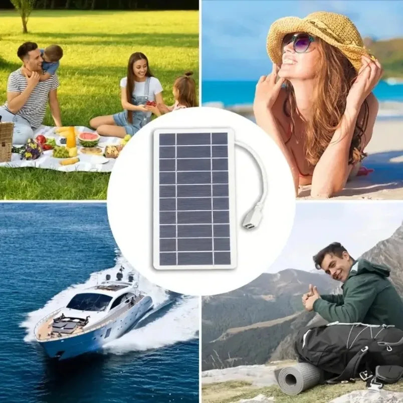 Cargador portátil USB seguro y estable, cargador de panel solar, Compatible con teléfonos, ventiladores, linternas para viajes al aire libre, Camping