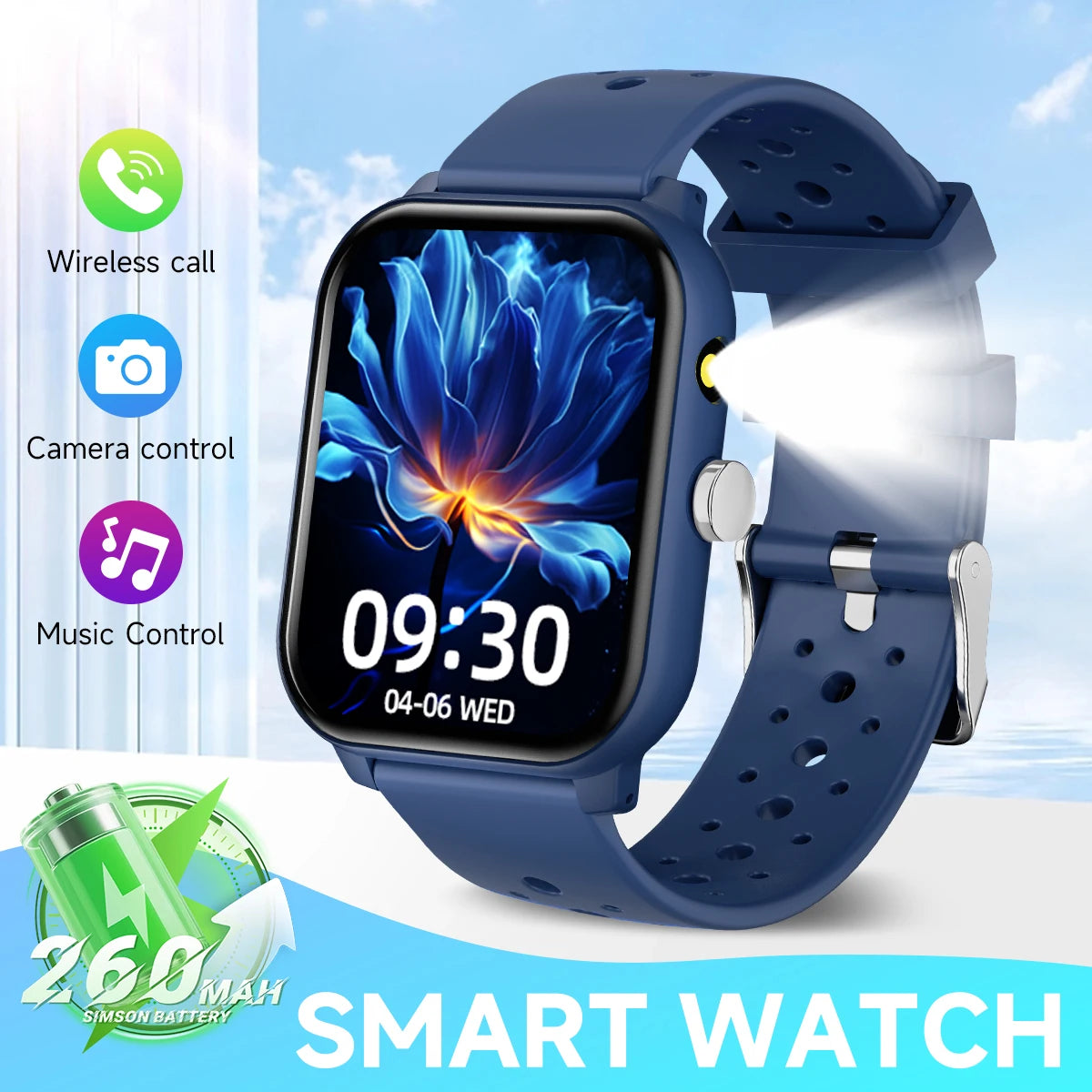 Nuevo Reloj Inteligente para Juegos, 1.83'', Llamadas Bluetooth, Modo Deportivo, Control de Música/Cámara, Linterna LED, Batería de Larga Duración, para Android/iOS