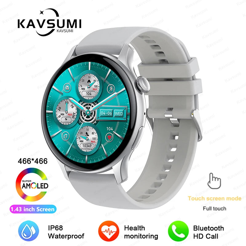 Reloj inteligente para mujer, pantalla AMOLED, siempre visualización del tiempo, NFC, IP68, resistente al agua, llamada deportiva, reloj inteligente para mujer, esfera personalizada