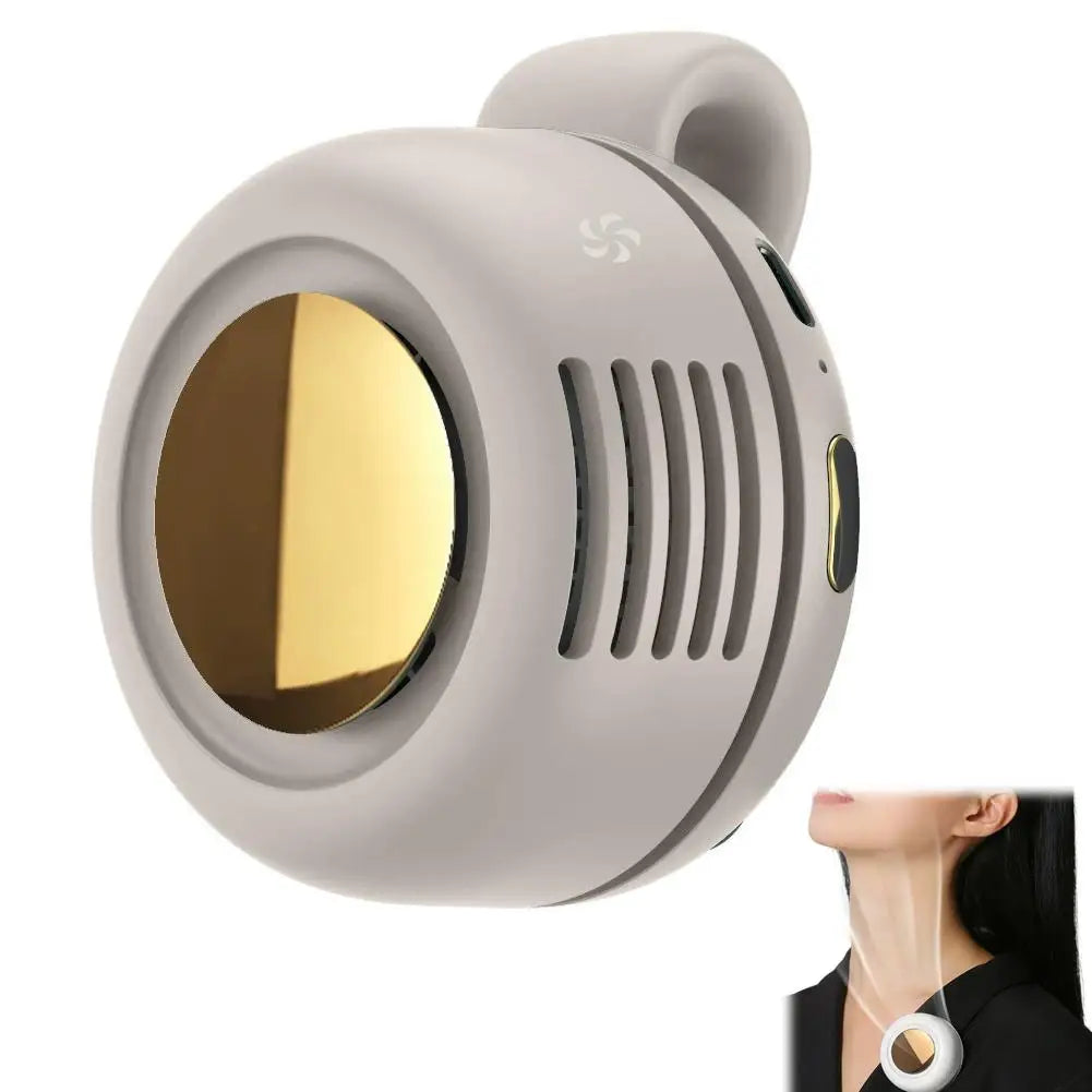 Mini ventilador portátil sin aspas con clip para la cintura, 3 velocidades, silencioso, recargable por USB, manos libres, para viajes al aire libre, ciclismo y camping.