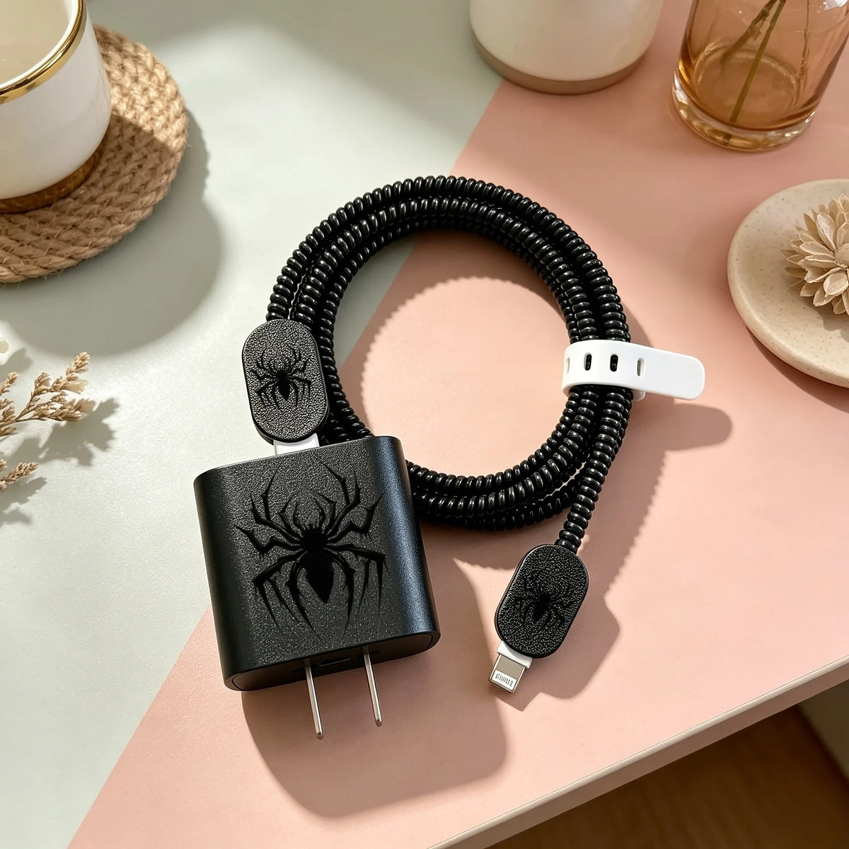 Nuevo estuche protector para cargador, organizador de cables para iPhone 17, 16, 15, 14, 11, 18W, 20W, cubierta antirrotura para el puerto de carga, kit de enrollador de cable de datos