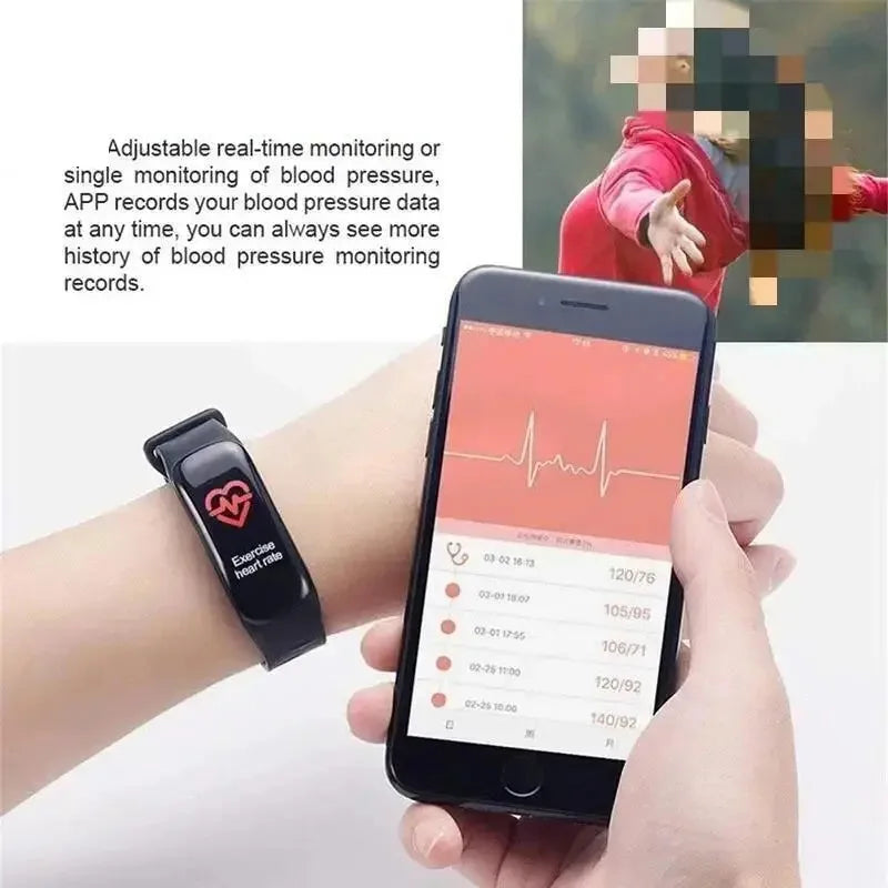 Reloj inteligente C1 Plus con Bluetooth, pulsera deportiva con contador de pasos, rastreador de actividad física, frecuencia cardíaca, presión arterial, sueño, regalo para hombres y mujeres