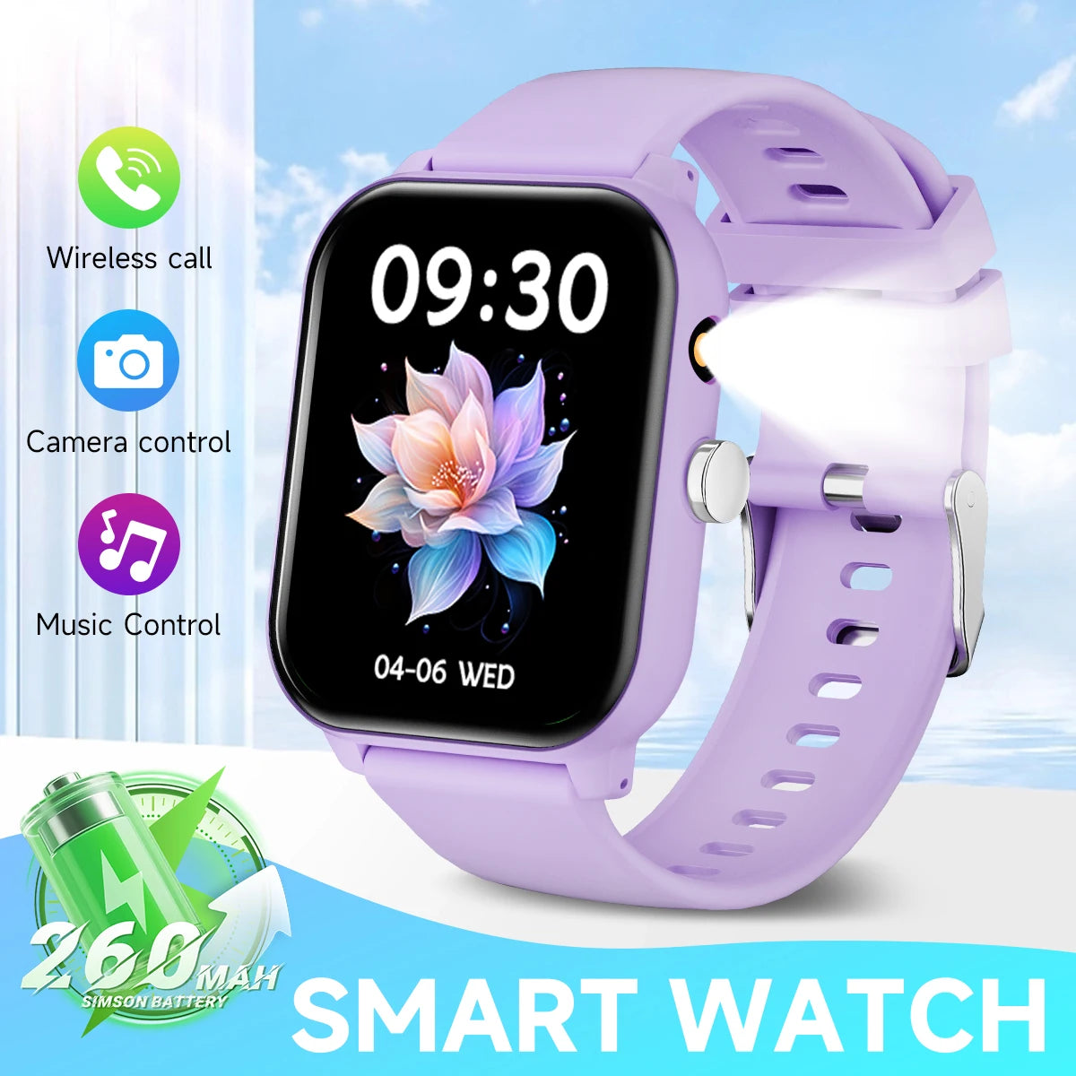Nuevo Reloj Inteligente para Juegos, 1.83'', Llamadas Bluetooth, Modo Deportivo, Control de Música/Cámara, Linterna LED, Batería de Larga Duración, para Android/iOS