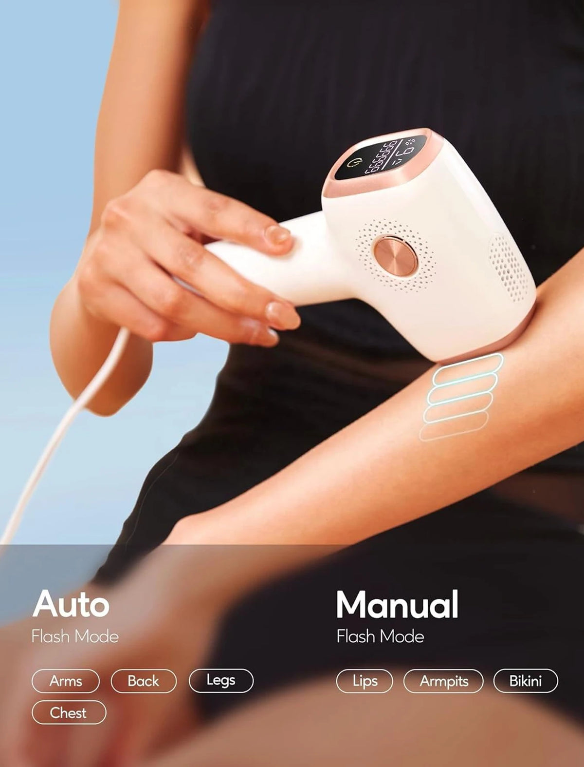Depilación IPL con función de cuidado de enfriamiento de hielo para mujeres permanente, 9999,999 flashes Dispositivo de depilación IPL indoloro