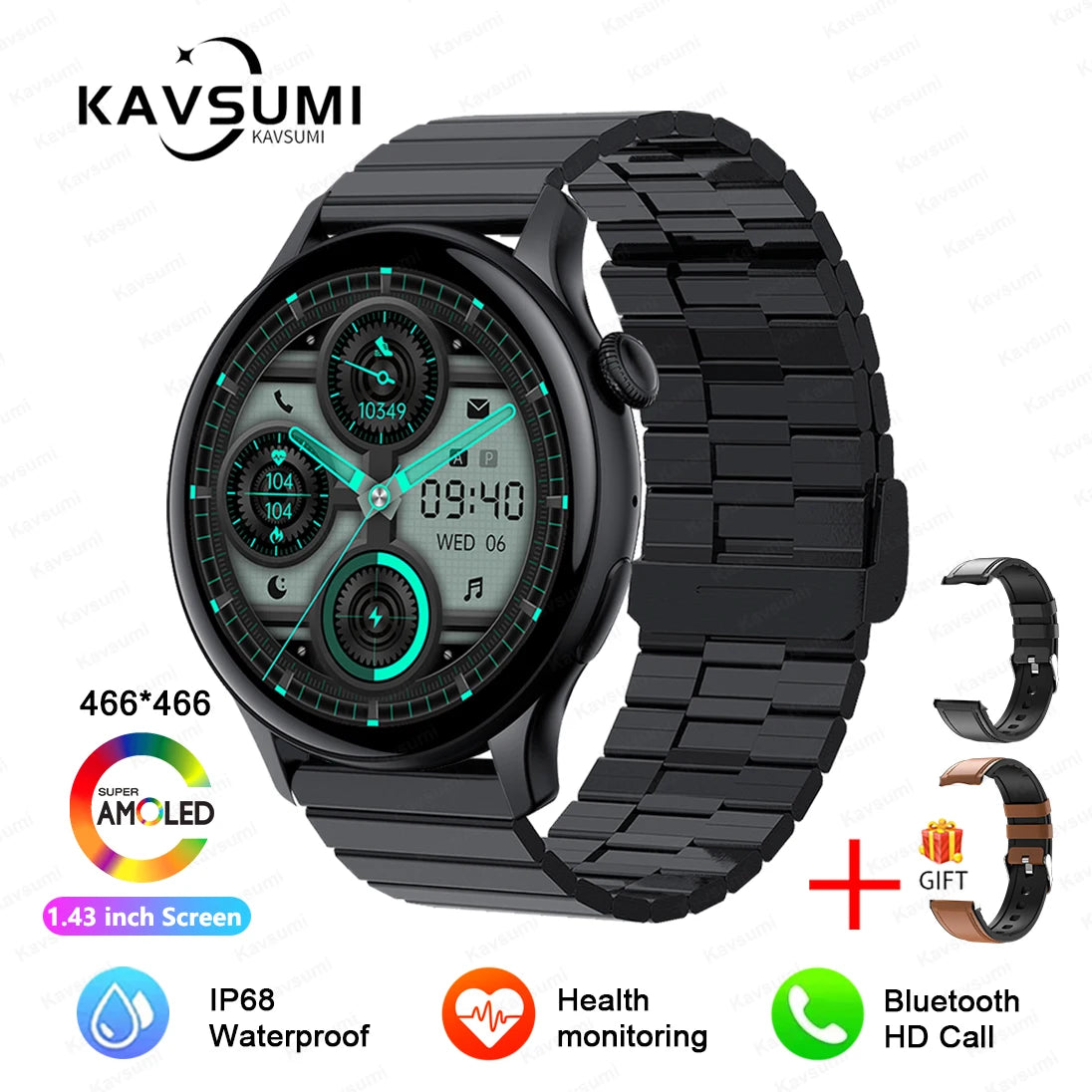 Reloj inteligente para mujer, pantalla AMOLED, siempre visualización del tiempo, NFC, IP68, resistente al agua, llamada deportiva, reloj inteligente para mujer, esfera personalizada