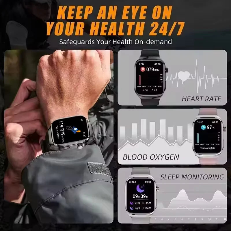 2025New Micro examen físico reloj inteligente para hombres ácido úrico grasa corporal cinco órganos salud relojes Bluetooth llamada SmartBracelet
