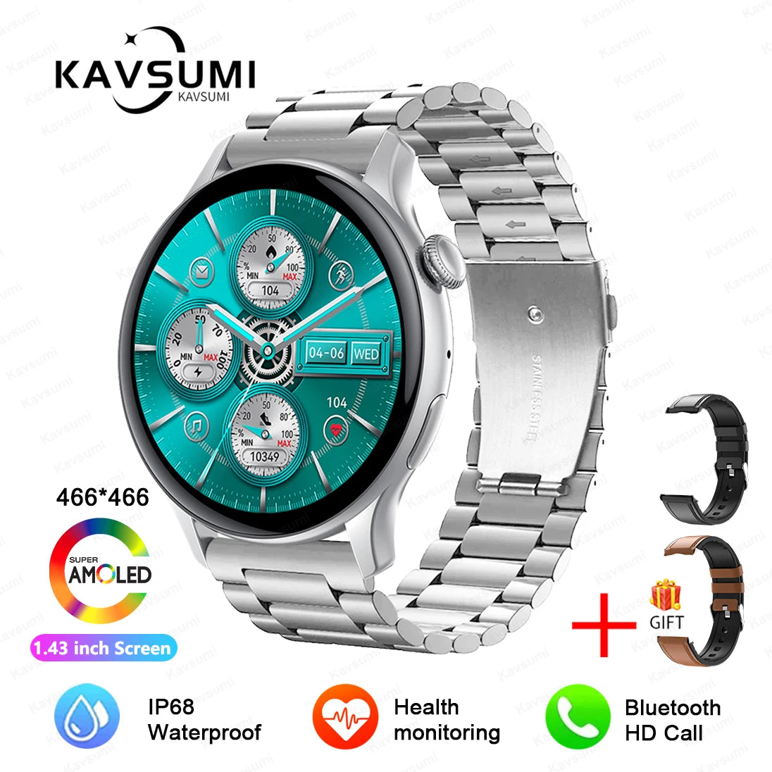 Reloj inteligente para mujer, pantalla AMOLED, siempre visualización del tiempo, NFC, IP68, resistente al agua, llamada deportiva, reloj inteligente para mujer, esfera personalizada